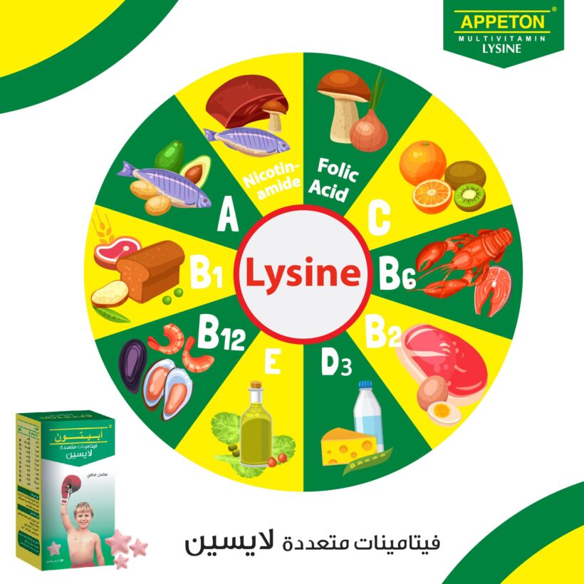 ابيتون لايسين مكمل غذائي لزيادة شهية الاطفال Appeton Lysine