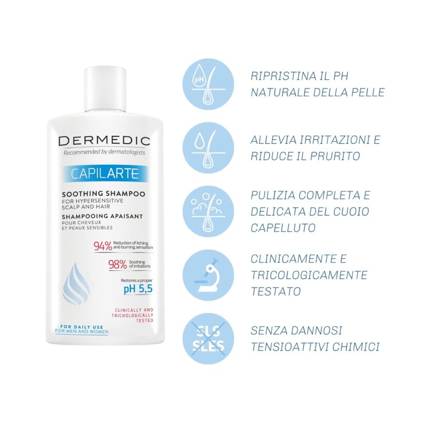 DERMDIC CAPILARTE ديرمديك شامبو مهدئ مضاد للحكة و القشرة