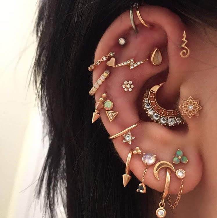 BODY PIRCING حلقان للجسم الوان و احجام مختلفة (10 حبات)